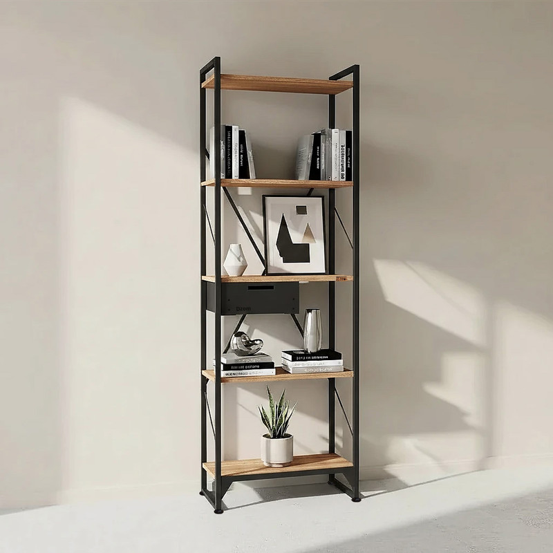 کتابخانه پنج طبقه دیزم مدل مونتاژی LIB_dwr_60×180