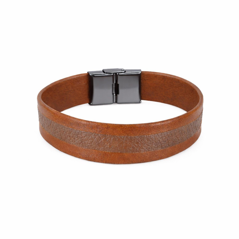 دستبند مردانه چرم یلسان مدل جاسمین کد 150-MC-02