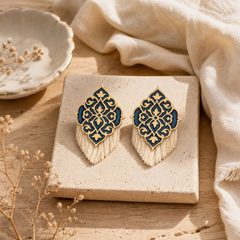 گوشواره دست ساز زنانه بومی مدل S-01