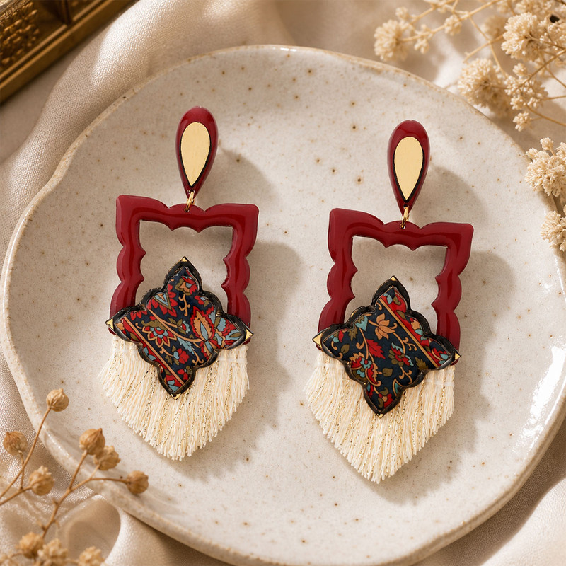 گوشواره دست ساز زنانه بومی مدل S-04