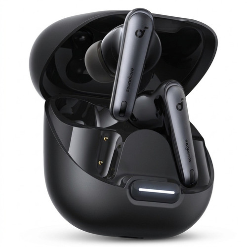 هدفون بلوتوثی انکر مدل Soundcore Liberty 4 NC با نویز کنسلینگ فعال (ANC)، درگاه شارژ USB Type-C، پشتیبانی از فرمان لمسی، مقاوم در برابر پاشش آب