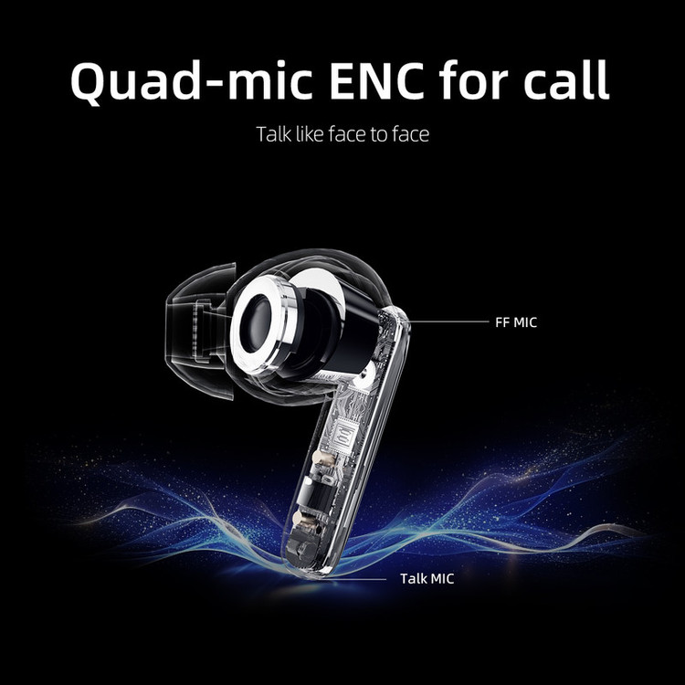 هدفون بلوتوثی برند کیو سی وای مدل T13 ANC2 با نویز کنسلینگ فعال (ANC)، نویز کنسلینگ میکروفون (ENC) و پخش صدای محیطی (Transparency)، درگاه شارژ USB Type-C، با قابلیت اتصال به چند دستگاه، کنترل لمسی، مقاوم در برابر آب و گردوغبار