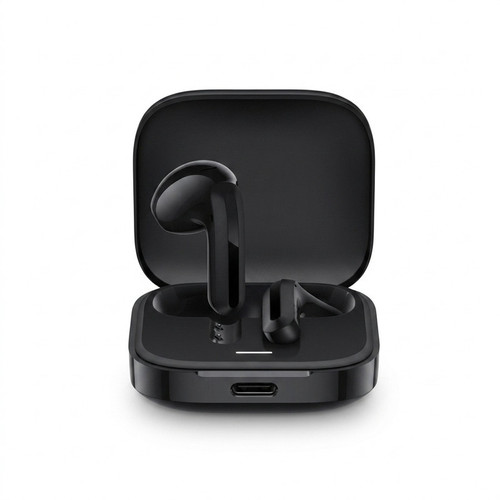هدفون بلوتوثی شیائومی مدل Redmi Buds 6 Active با نویز کنسلینگ میکروفون (ENC)، درگاه شارژ USB Type-C، دارای دو میکروفون با قابلیت حذف نویز، پشتیبانی از فرمان لمسی، مقاوم در برابر رطوبت و عرق (IPX4)