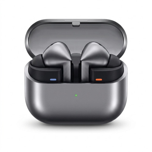 هدفون بلوتوثی سامسونگ مدل Galaxy Buds3 Pro دارای نویز کنسلینگ فعال (ANC)، درگاه شارژ USB Type-C، شارژ بی سیم، با قابلیت اتصال به چند دستگاه، پشتیبانی از فرمان لمسی، پشتیبانی از دستیار صوتی، مقاوم در برابر آب