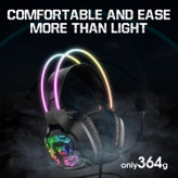 هدست گیمینگ Onikuma مدل X22 بدون قابلیت نویز کنسلینگ، درگاه USB، دارای نورپردازی RGB، امپدانس 32 اهم