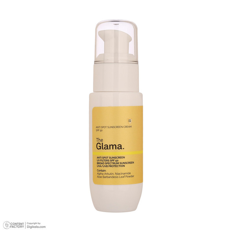 کرم ضد آفتاب ، ضد لک بیرنگ دست و صورت گلاما SPF 50 مدل Anti-Spot محافظ UVA ، UVB مناسب برای انواع پوست حجم 50 میلی لیتر