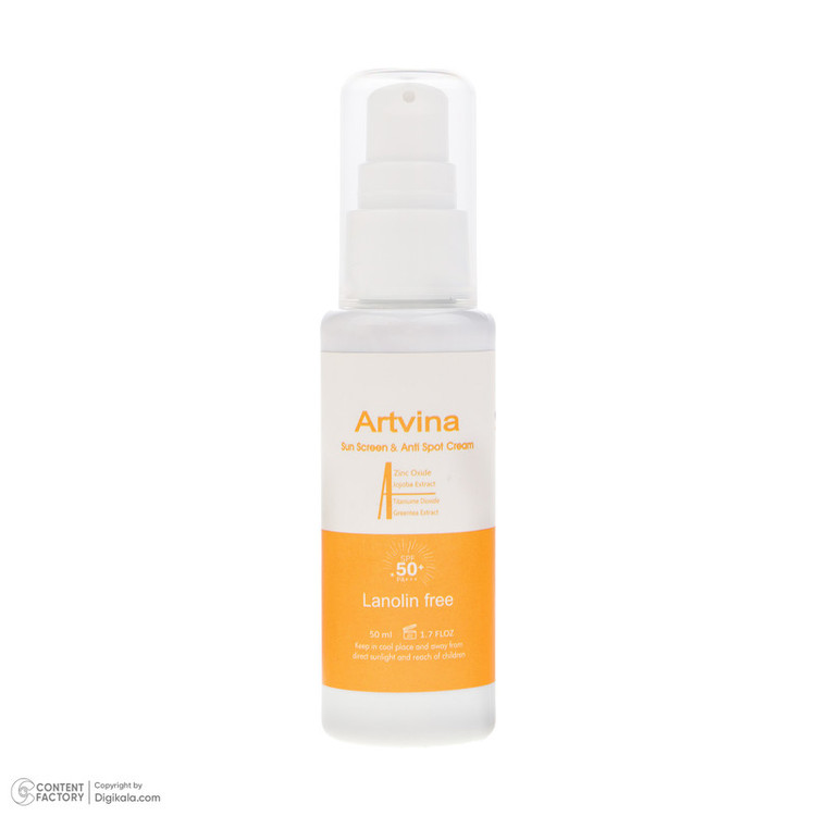 کرم ضد آفتاب بدون رنگ آرت وینا SPF 50 مدل Highly Effective محافظ UVA ،UVB و PA+++، ضد حساسیت، ضد چروک و ضد پیری مناسب انواع پوست حجم 50 میلیلیتر