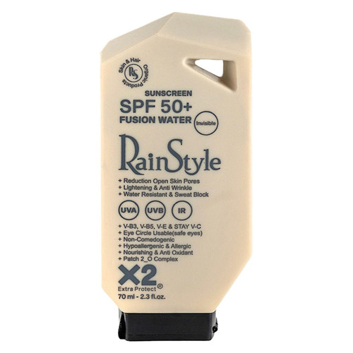 کرم ضدآفتاب بیرنگ رین استایل، SPF50، مدل فیوژن واتر، مناسب انواع پوست با حجم 70 میلیلیتر، ضد آب، محافظتکننده در برابر اشعههای UVA و UVB، ضد حساسیت، غیر کومدونزا و فاقد پارابن، روشنکننده، ضد چروک و پیری،با ماندگاری 5 ساعته