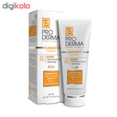 کرم ضد آفتاب رنگی پرودرما، SPF 50، مدل 50 Sunvest، مناسب پوستهای آکنهدار و چرب با تنالیته روشن و حجم 40 میلیلیتر، محافظتکننده در برابر اشعههای UVA و UVB، غیر کومدونزا و فاقد پارابن، PA+++، دارای فرمولاسیون فاقد چربی،با ماندگاری 2 ساعته