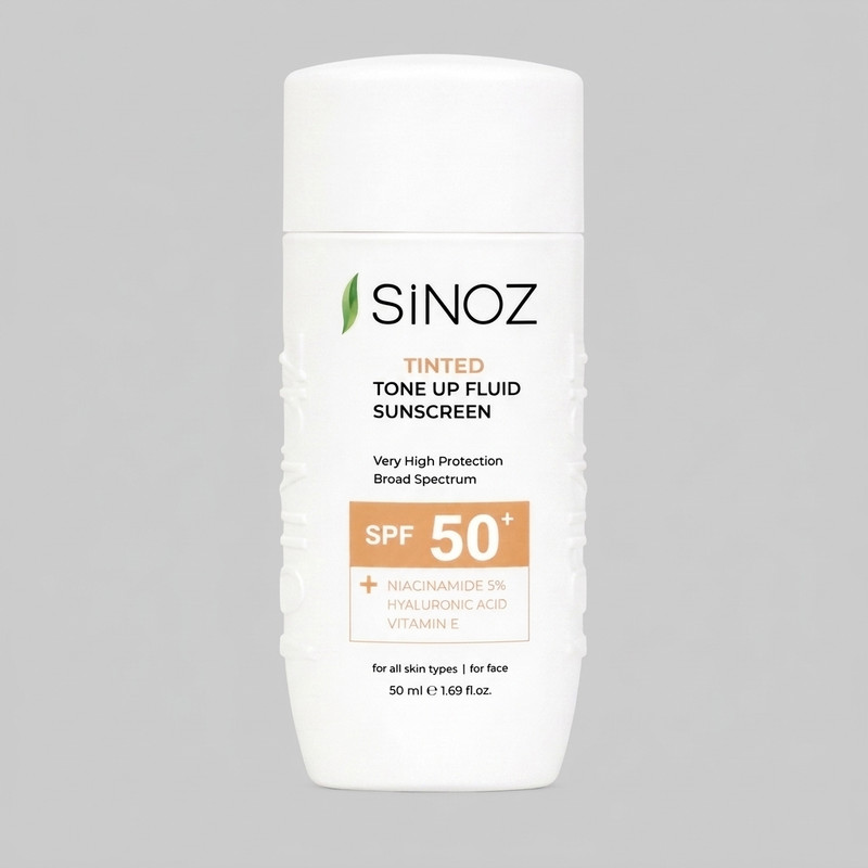 کرم ضد آفتاب رنگی صورت سینوز SPF 50+ مدل Tone-Up محافظ در برابر اشعه UVA و UVB مناسب برای انواع پوست حجم 50 میلیلیتر