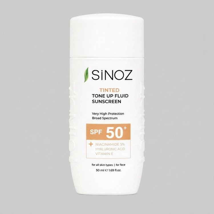 کرم ضد آفتاب رنگی صورت سینوز SPF 50+ مدل Tone-Up محافظ در برابر اشعه UVA و UVB مناسب برای انواع پوست حجم 50 میلیلیتر