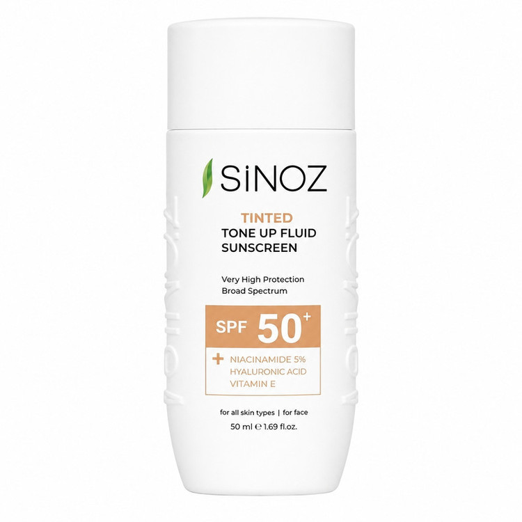 کرم ضد آفتاب رنگی صورت سینوز SPF 50+ مدل Tone-Up محافظ در برابر اشعه UVA و UVB مناسب برای انواع پوست حجم 50 میلیلیتر