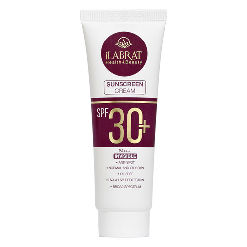کرم ضدآفتاب بیرنگ ایلابرت، SPF 30، مدل ضد لک 30 پلاس، مناسب پوستهای معمولی و چرب با حجم 40 میلیلیتر، محافظتکننده در برابر اشعههای UVA و PA ،UVB+++، ضد لک و پیری، دارای فرمولاسیون فاقد چربی، با ماندگاری 2 ساعته