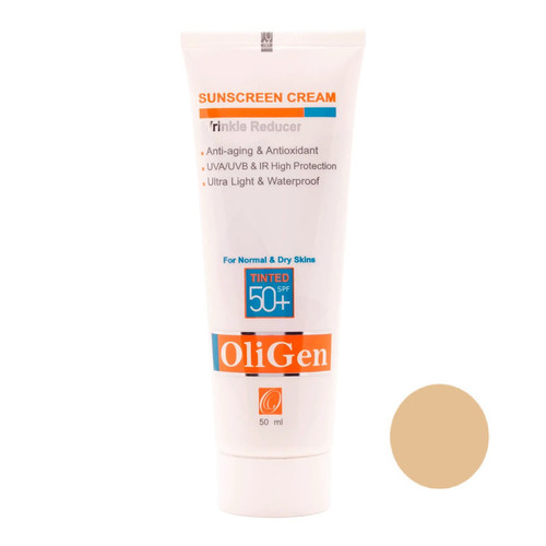 کرم ضد آفتاب رنگی الی ژن spf 50 مدل 03 مناسب پوست های خشک و حساس حجم 50 میلی لیتر