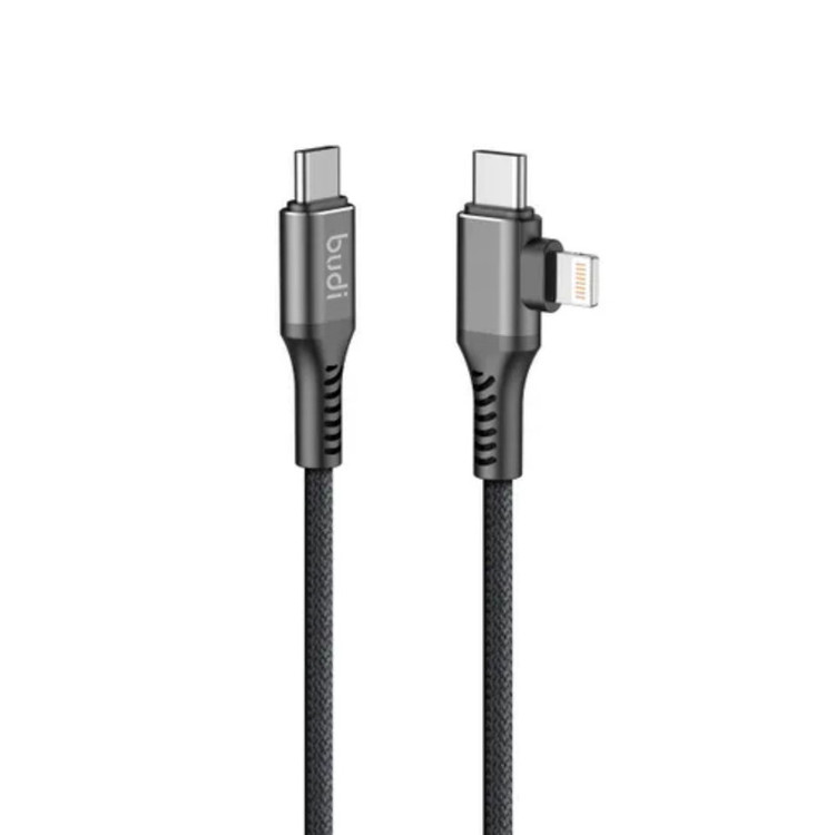 کابل تبدیل USB-C به USB-C/لایتنینگ بودی مدل DC253TTL12B طول 1.2 متر