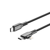 کابل تبدیل USB-C به USB-C/لایتنینگ بودی مدل DC253TTL12B طول 1.2 متر