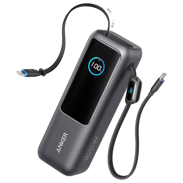 پاوربانک 100 وات انکر مدل A1695 ظرفیت 25000 میلی آمپر ساعت به همراه دو کابل USB-C