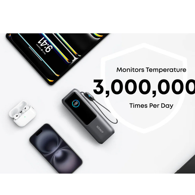 پاوربانک 100 وات انکر مدل A1695 ظرفیت 25000 میلی آمپر ساعت به همراه دو کابل USB-C
