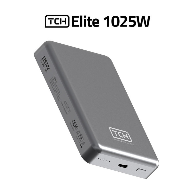 پاوربانک بی سیم 25 وات تی سی اچ مدل Elite 1025W ظرفیت 10000 میلیآمپرساعت