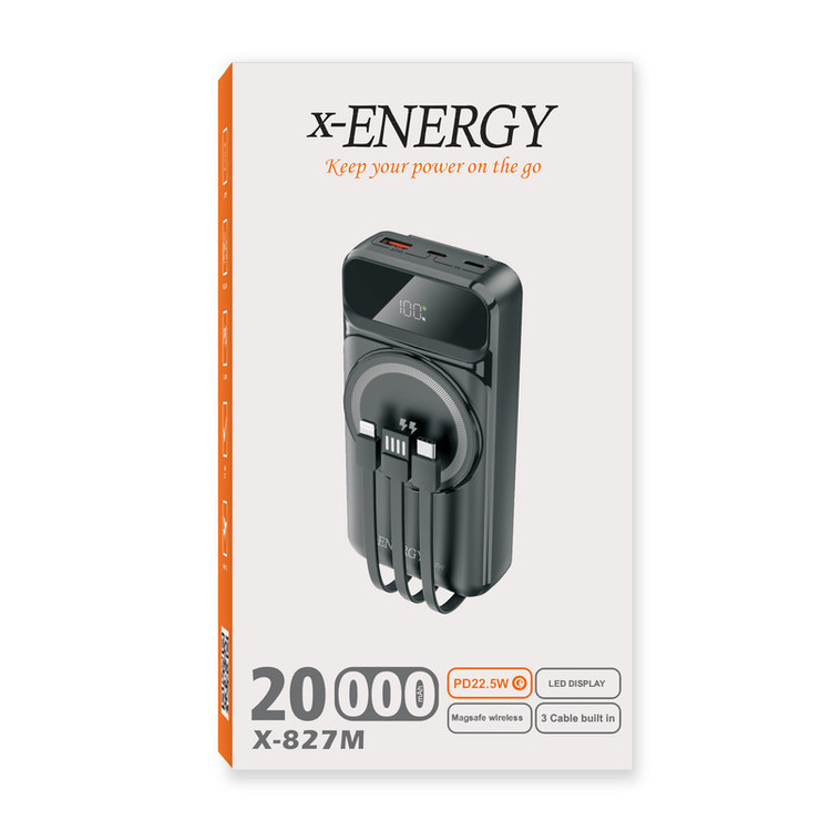 پاوربانک ایکس انرژی مدل X-827M 22.5W ظرفیت 20000 میلی آمپر ساعت