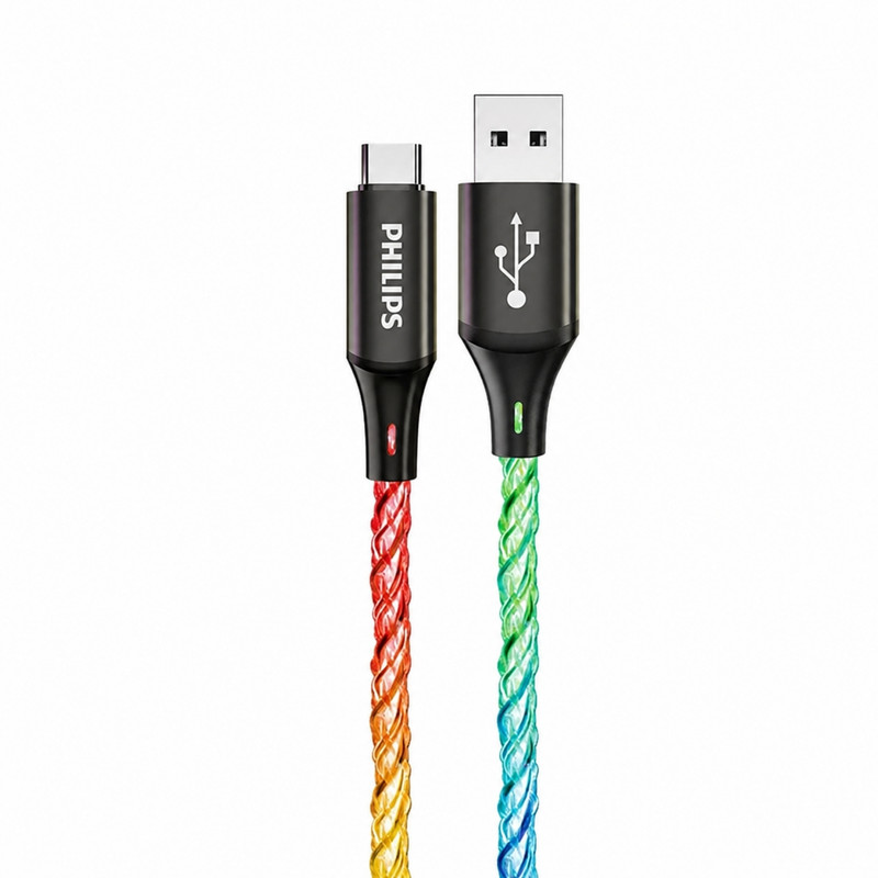 کابل تبدیل USB-A به USB-C فیلیپس مدل DLC5130A طول 1 متر